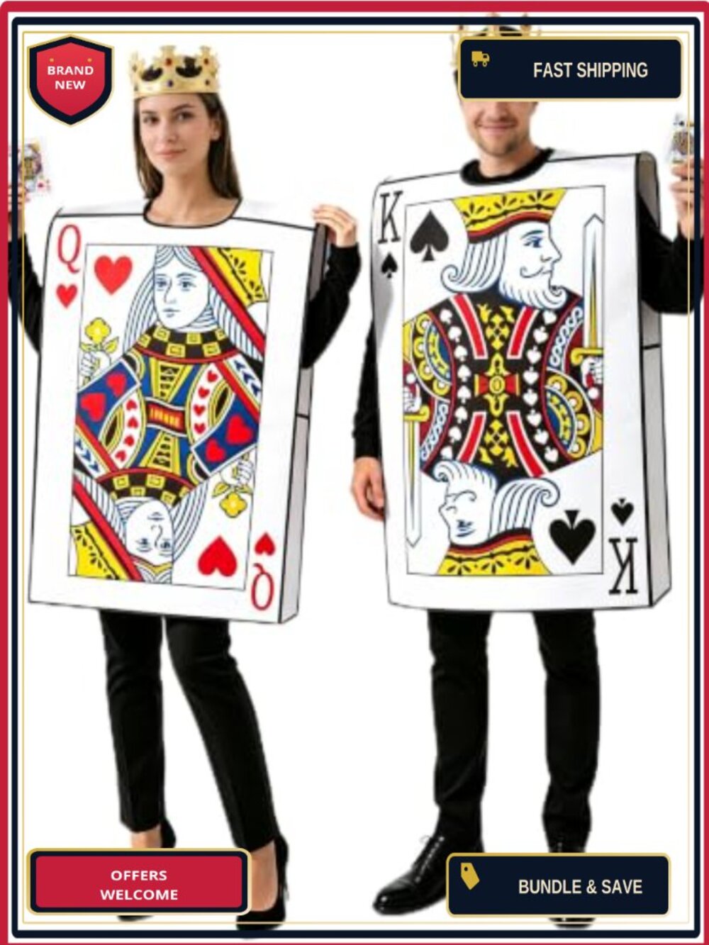 Couples Halloween Costume Set King Queen 100% Polyester Adult One Size